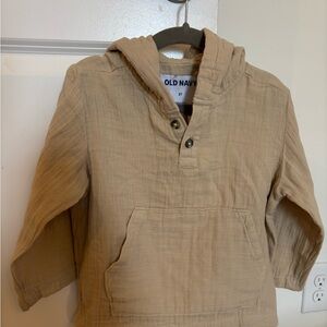 Old Navy Beige Hooded linen pullover NWT